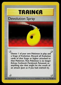Pokemon Card - Devolution Spray Base Set (Shadowless) 72/102 Rare - Image 1