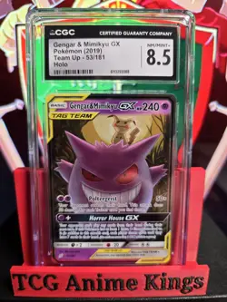 NM/MINT+ Gengar & Mimikyu GX 2019 Team Up 53/181 Holo Pokemon Card CGC 8.5 - Image 1