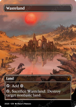 Wasteland FOIL (MISCUT) Proxy Playtest Card Land with Custom Art Design - Image 4