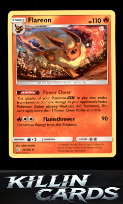 Flareon 25/236 Pokemon Uncommon SM - Cosmic Eclipse Card NM - Image 1