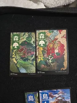 MTG Ukiyo-e Art NON-FOIL Kamigawa Neon Dynasty Basic Lands Full Set - Image 4