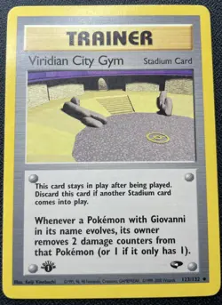 Pokemon Viridian City Gym 123/132 1st Edition Gym Challenge MP / HP - Image 1