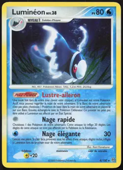 Carte Pokemon Lumineon 4/100 Holo Tempete Francais - Image 1