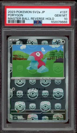 Pokemon PSA 10 Japanese 151 Porygon 137/165 Master Ball Reverse Holo Mint - Image 1