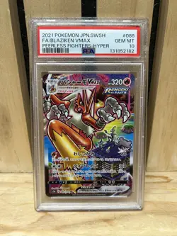 2021 POKEMON JPN SWSH BLAZIKEN VMAX #086 PEERLESS FIGHTERS - HYPER PSA 10 - Image 1