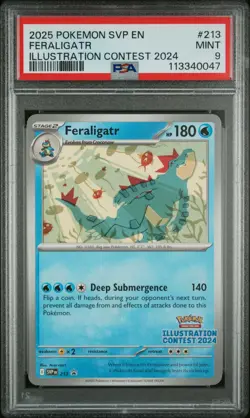 Pokemon SVP EN Feraligatr Illustration Contest 2024 PSA 9 - Image 1