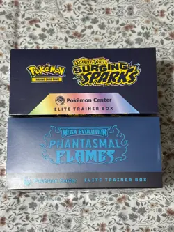 Pokemon Center Surging Sparks⚡& Phantasmal Flames 🔥 Elite Trainer Boxes Sealed - Image 2