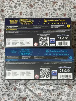 Pokemon Center Surging Sparks⚡& Phantasmal Flames 🔥 Elite Trainer Boxes Sealed - Image 4