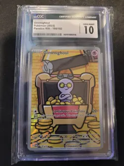 2023 POKEMON PAR EN-PARADOX RIFT ILLUSTRATION RARE #198 GIMMIGHOUL CGC 10 - Image 1