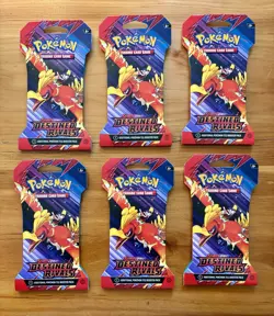 Pokemon TCG: Destined Rivals Sleeved Booster Packs - Lot Of 6 (Sealed) - Image 1