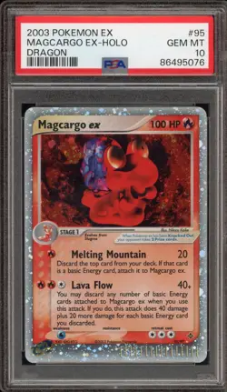 Pokemon Magcargo ex EX Dragon Holo Ultra Rare #95 PSA 10 Gem Mint - Image 1