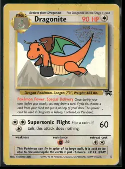 Pokemon - Dragonite BLACK STAR 5 POKEMON THE FIRST MOVIE 1999 HP - Image 1