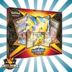 Pokemon Pikachu v Shining Fates Box Case 6 Collection Sealed - Image 1
