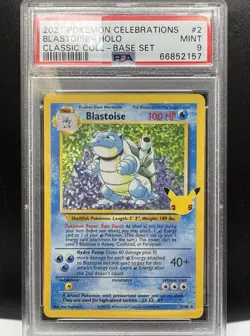 Pokemon TCG PSA 9 Blastoise 2/102 Celebrations Classic Collection Holo - Image 1