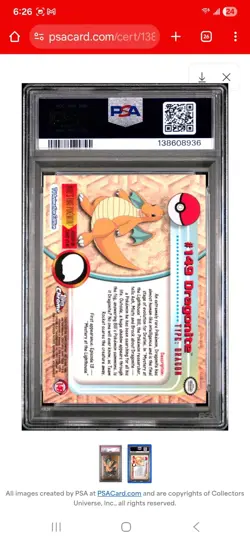 PSA 8 Dragonite Topps Chrome #149 Pokemon 2000 Vintage - Image 2