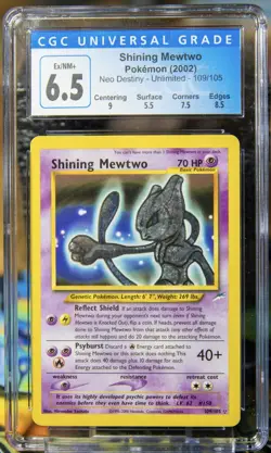 Pokemon Shining Mewtwo Neo Destiny Unlimited Secret Rare Holo #109 CGC 6.5 - Image 1