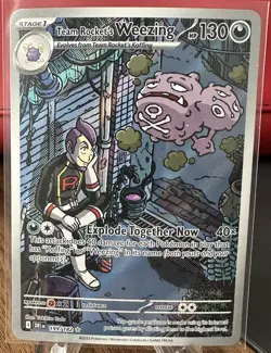 Pokemon TCG Team Rockets Weezing Illustration Rare Destined Rivals 199/182 NM - Image 1