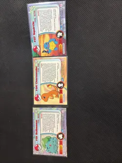 Topps Pokemon Tv Animation Edition Bulbasaur #1 Charmander #4 Squirtle #7 LOT - Image 2
