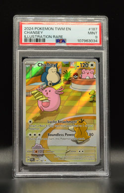 Chansey Twilight Masquerade #187/167 Illustration Rare Pokemon PSA 9 MINT 2024 - Image 1
