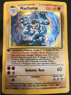 Pokemon TCG - MACHAMP - 1ST EDITION - 8/102 - HOLO - RARE - BASE SET LP-MP - Image 1