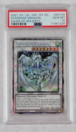 Yugioh x1 PSA 10 Stardust Dragon DAMA-EN100 Starlight Rare 1st Ed (GEM MINT) - Image 1