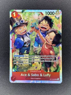 Ace & Sabo & Luffy OP13-007 Carrying On His Will Foil SR one piece TCG card - Image 1