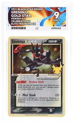ACE 9 Greninja Gold Star SWSH144 Pokemon Celebrations 25th Anniversary Graded - Image 2