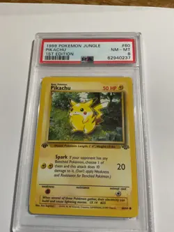 1999 Pokemon 1ST Edition JUNGLE PIKACHU PSA 8 NM-MT 60/64 - Image 1