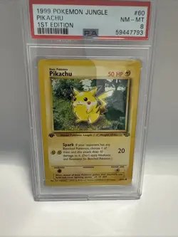 Pikachu 60/64 - 1st Edition Pokemon Jungle PSA 8 Mint 1999 - Image 1