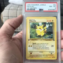 1999 POKEMON JUNGLE PIKACHU 1ST EDITION #60 PSA 8 NM-MT - Image 1