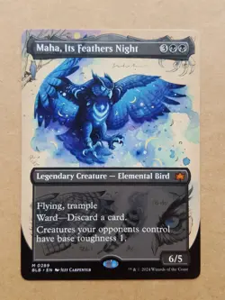 Maha Its Feathers Night Bloomburrow Borderless MTG Magic the Gathering SeePhotos - Image 1