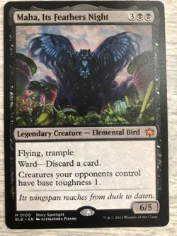 Maha, Its Feathers Night Bloomburrow Regular MTG Magic NM FREE SHIPPING - Image 1