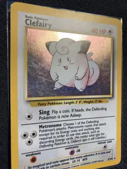 Clefairy Holo Rare 1999 Pokemon Base Set Unlimited #5/102 Moderately Played - Image 3