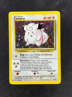 1999 Pokemon Base Set Clefairy Holo Rare #5/102 - Image 1