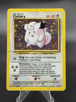 Clefairy - 5/102 - Base Set Unlimited 1999 - WOTC - Holo Rare - DMG - Pokemon - Image 1