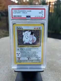 PSA 9 1999 Pokemon Clefairy 5/102 Base Set Unlimited Holo Mint - Image 1
