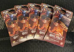 One Piece TCG OP-02 Paramount War Sleeved Booster Packs Sealed English LOT of 5 - Image 1