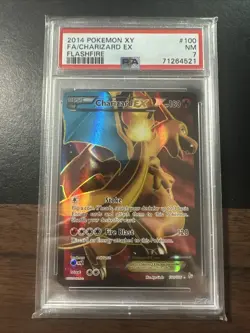 2014 Pokemon XY FA Charizard EX Flashfire #100/106 PSA 7 Near Mint NM - Image 1