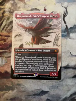 MTG Dragonhawk, Fate's Tempest, Borderless, Bloomburrow NM/M Card 0291 - Image 1