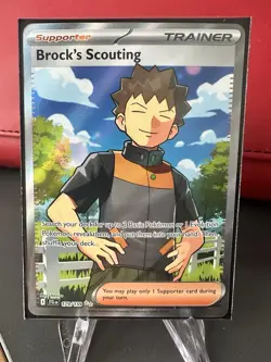 Pokemon TCG Trainer Brock's Scouting 179/159 Sv09: Journey Together Holo Card NM - Image 1