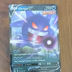 Pokemon TCG Gengar V 156/264 Fusion Strike Ultra Rare Holo Single Strike Card - Image 2