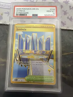 Pokemon TCG 2025 Destined Rivals Levincia Card 244/182 PSA 10 - Image 1