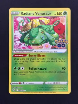 Radiant Venusaur 004/078 - Pokemon GO - Near Mint NM Pokemon Card - Image 1