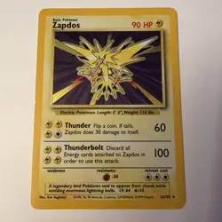 Pokemon TCG Zapdos Holo Rare Card Base Set 16/102, 1999 - Image 2