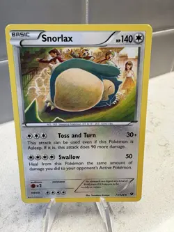 Snorlax 77/124 - XY Fates Collide Non-Holo Rare Pokemon Card 2016 - LP - Image 1