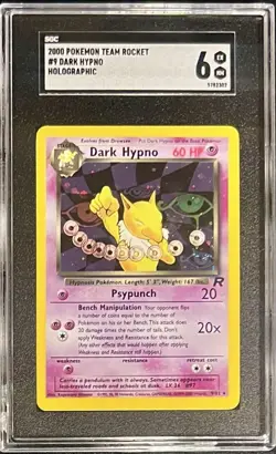 2000 Pokemon Team Rocket Dark Hypno Holo #9/82 SGC 6 EX-NM - Image 1