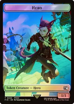 2x Foil Hero/Copy Token, Final Fantasy Tokens, MTG, 2 pack, Magic - Image 1