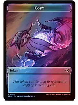 Copy Token (0001) // Monk Token (0003) - Foil Tarkir Dragonstorm MTG - Image 1