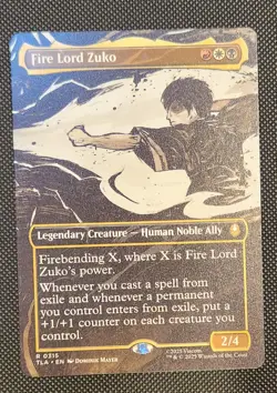 Rare 0315 Fire Lord Zuko Borderless Avatar: The Last Airbender Non-Foil - Image 1