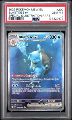 2023 Pokemon Mew 151 Blastoise ex Special Illustration Rare #200 PSA 10 Gem Mint - Image 1